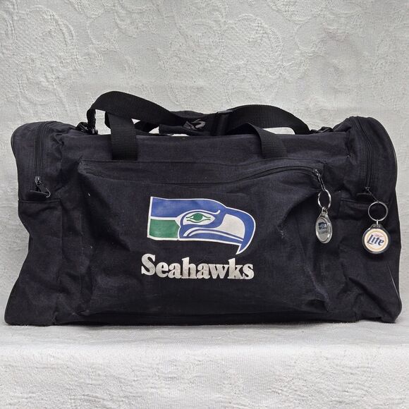 Seattle Seahawks NFL Miller Lite Beer Duffle Bag Vintage Football Sports Travel